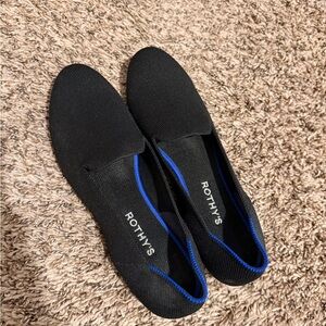 Rothy's Black Almond Slip-On Flats
